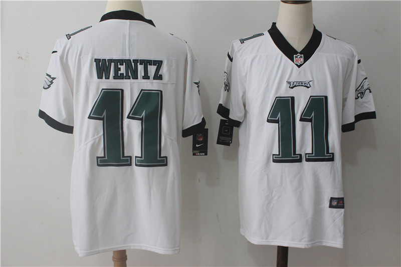 Men's Philadelphia Eagles #11 Carson Wentz Jersey White